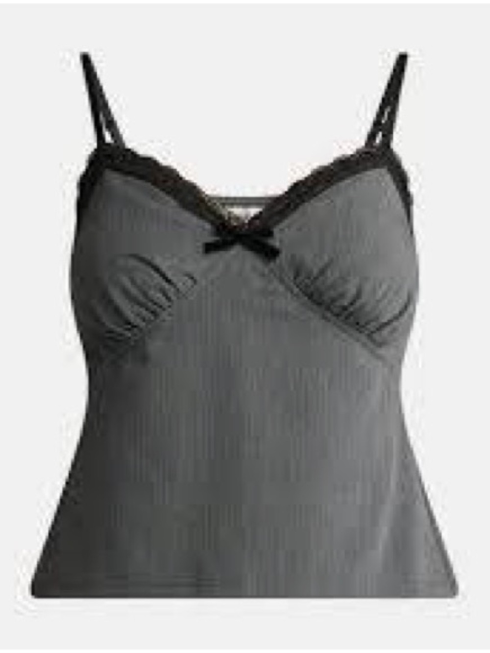 Women's Gray Lace-Trim Cami Top